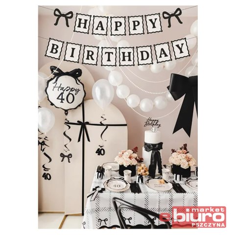 BANER HAPPY BIRTHDAY KOKARTKI 100CM PARTYDECO