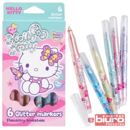 HELLO KITTY FLAMASTRY BROKATOWE 6 KOL PASTEL PINK1
