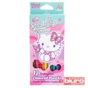 HELLO KITTY KREDKI OŁÓWKOWE TRÓJKĄTNE 12KOL PINK 1