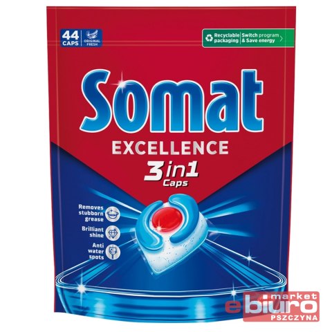KAPSUŁKI DO ZMYWARKI, SOMAT, 3W1, LEMON, 44SZT