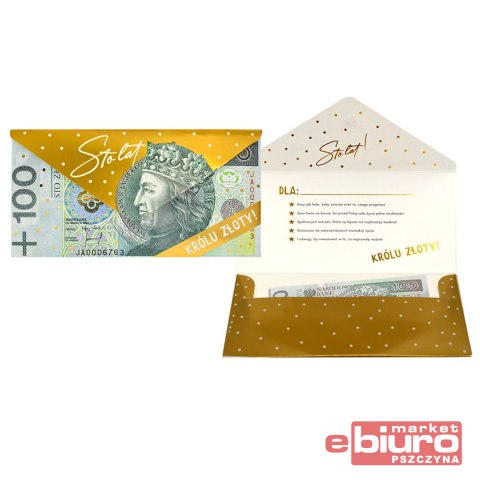 KOPERTA PODARUNKOWA KOP-034 URODZINY BANKNOT, KRÓL