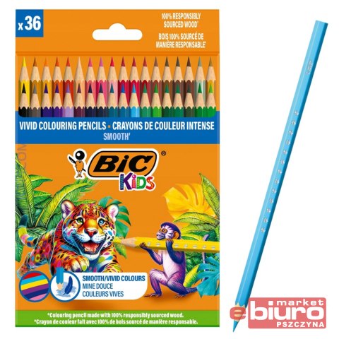 KREDKI DREWNIANE ECO SMOOTH 36 KOL. BIC