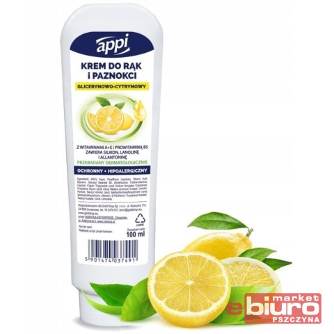 KREM DO RĄK I PAZNOKCI GLICERYNA CYTRYNA 100ML APPI
