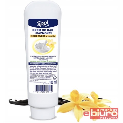 KREM DO RĄK I PAZNOKCI KOZIE MLEKO Z WANILIĄ 100ML APPI