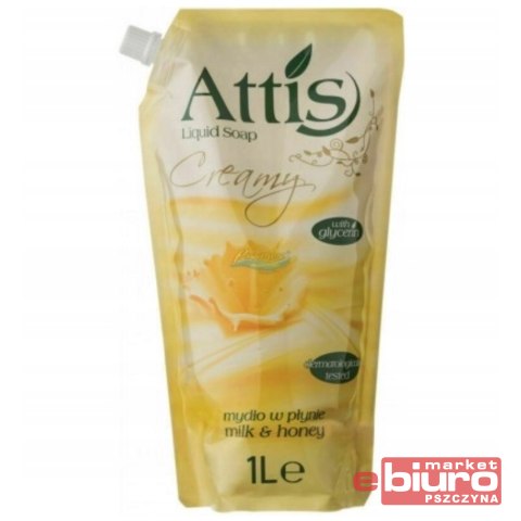 MYDŁO W PŁYNIE MILK & HONEY 1L ZAPAS ATTIS
