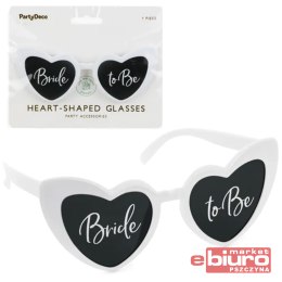 OKULARY SERDUSZKA BRIDE TO BE BIAŁE PARTYDECO