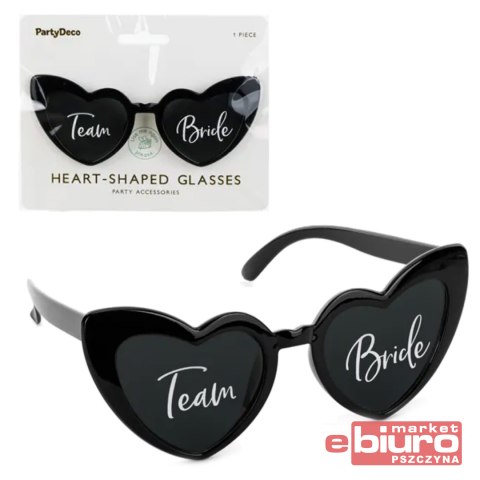 OKULARY SERDUSZKA TEAM BRIDE CZARNE PARTYDECO