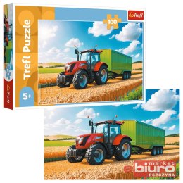 PUZZLE 100 MASZYNY ROLNICZE TRAKTOR Z PRZYCZ 16494