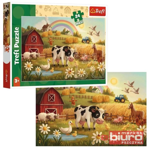 PUZZLE 24 MAXI KROWA NA FARMIE 14397 TREFL