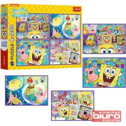 PUZZLE 4X250 SZALONY ŚWIAT SPONGE BOBA 13342 TREFL