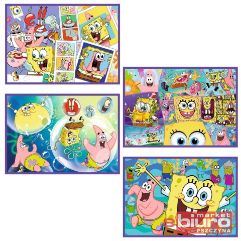 PUZZLE 4X250 SZALONY ŚWIAT SPONGE BOBA 13342 TREFL