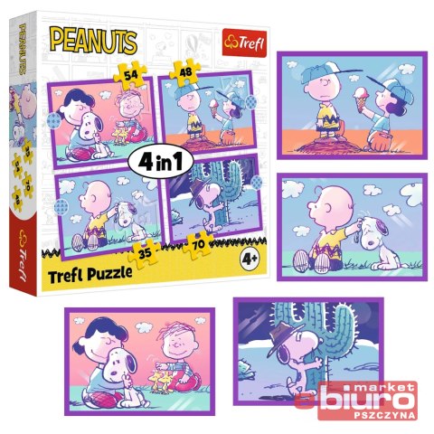 PUZZLE 4W1 ZE SNOOPYM JEST WESOŁO 34691 TREFL