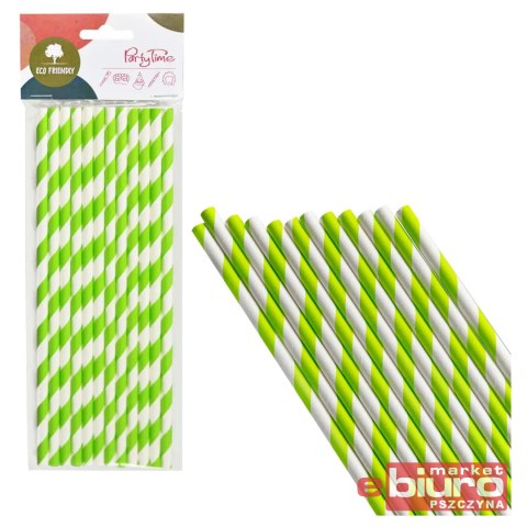 SŁOMKI PAPIEROWE PASKI LIMONKOWE A'12 ARPEX
