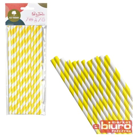 SŁOMKI PAPIEROWE PASKI ŻÓŁTE A'12 ARPEX