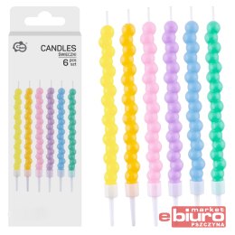 ŚWIECZKI KULECZKI MIX MAKARONIKOWY 11,5CM 6SZT GOD