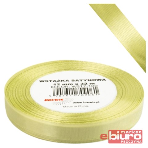 WSTĄŻKA SATYNOWA 12MM/32 KOLOR 100 GRUSZKOWY BREWI