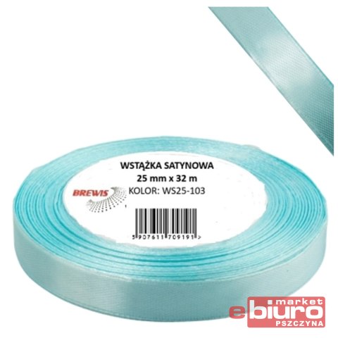 WSTĄŻKA SATYNOWA 12MM/32 KOLOR 103 BABY BLUE BREWI