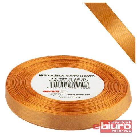 WSTĄŻKA SATYNOWA 12MM/32 KOLOR 157 NAGIETKOWY BREW