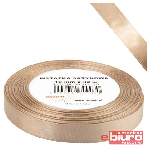 WSTĄŻKA SATYNOWA 12MM/32 KOLOR 60 TAN BREWIS