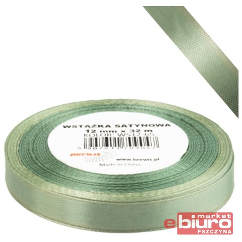 WSTĄŻKA SATYNOWA 12MM/32 KOLOR 65 SZAROZIELONY BRE