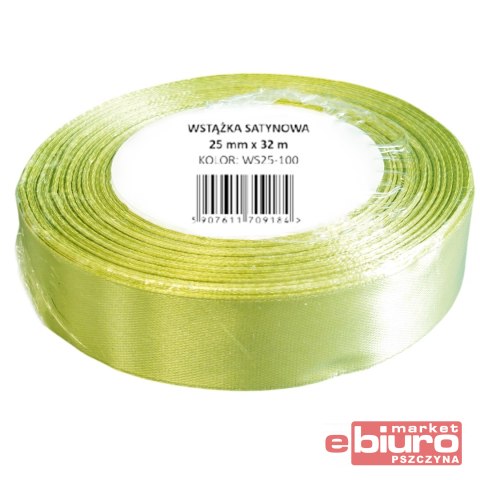 WSTĄŻKA SATYNOWA 25MM/32 KOLOR 100 GRUSZKOWY BREWI