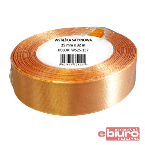 WSTĄŻKA SATYNOWA 25MM/32 KOLOR 157 NAGIETKOWY BREW