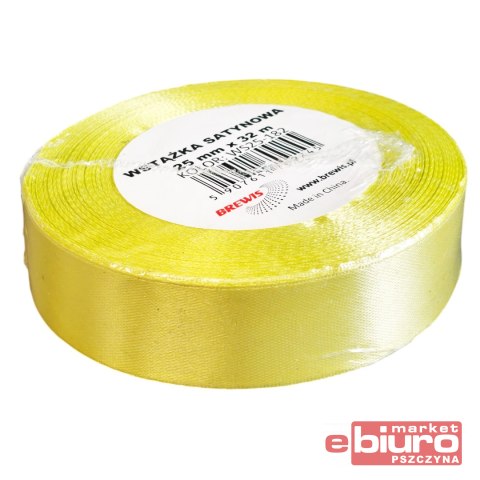 WSTĄŻKA SATYNOWA 25MM/32 KOLOR 182 ZIELONY LIMONKO