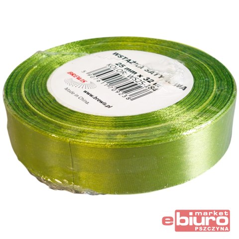 WSTĄŻKA SATYNOWA 25MM/32 KOLOR 184 ZIELEŃ WIOSENNA
