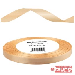 WSTĄŻKA SATYNOWA 6MM/32 KOLOR 155 J.BRZOSKWINIOWY