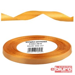 WSTĄŻKA SATYNOWA 6MM/32 KOLOR 157 NAGIETKOWY BREWI