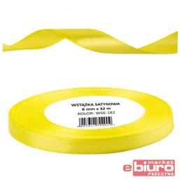 WSTĄŻKA SATYNOWA 6MM/32 KOLOR 182 ZIELONY LIMONKOW