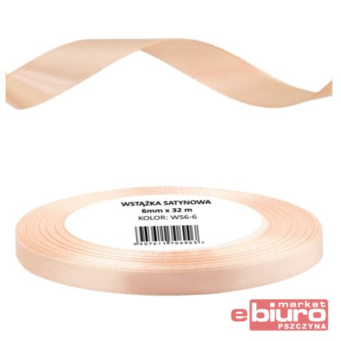 WSTĄŻKA SATYNOWA 6MM/32 KOLOR 6 MORELOWY BREWIS