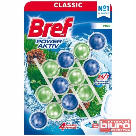 ZAWIESZKA DO WC KULKI POWER AKTIV PINE 3 SZTUKI x 50g BREF