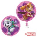 BALON FOLIOWY 18" CIR "PAW PATROL PINK SKYE & EVER