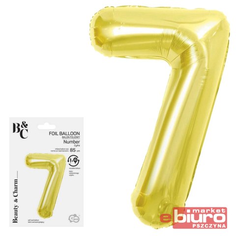 BALON FOLIOWY B&C CYFRA 7 LIGHT GOLD 85CM GODAN