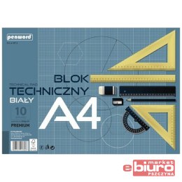 BLOK TECHNICZNY A4 BIAŁY BT-2 250G 10 ARK PENWORD