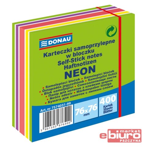KOSTKA SAMOPRZYLEPNA DONAU 76X76MM ZIELONA MIX NEO