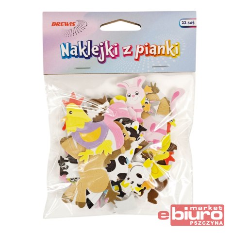 NAKLEJKI Z PIANKI PVC69 ZWIERZĘTA WIEJSKIE BREWIS
