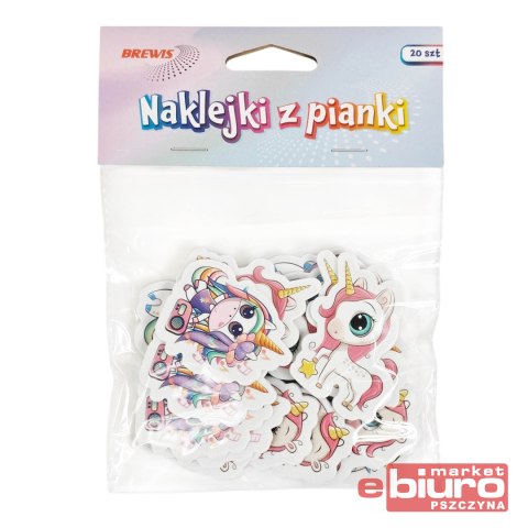 NAKLEJKI Z PIANKI PVC71 JEDNOROŻCE BABY BREWIS