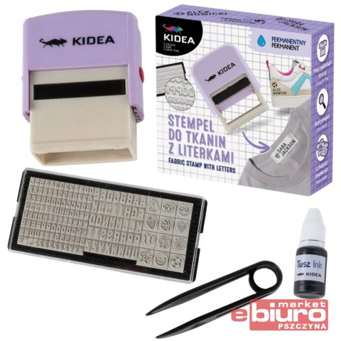STEMPEL DO TKANIN Z LITERKAMI KIDEA
