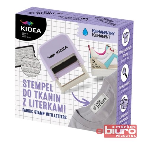 STEMPEL DO TKANIN Z LITERKAMI KIDEA