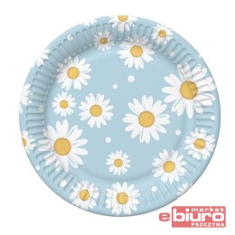 TALERZYKI PAPIEROWE NIEBIESKIE STOKROTKI 18CM A'6