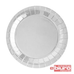 TALERZYKI PAPIEROWE SREBRNE 18 CM 8 SZT GODAN