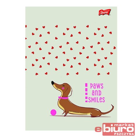 ZESZYT A4 32K KRATKA LAMIN LOVELY DACHSHUND UNIPAP