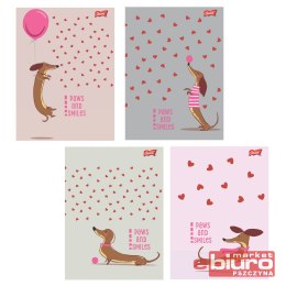 ZESZYT A5 32K KRATKA LAMIN LOVELY DACHSHUND 3180