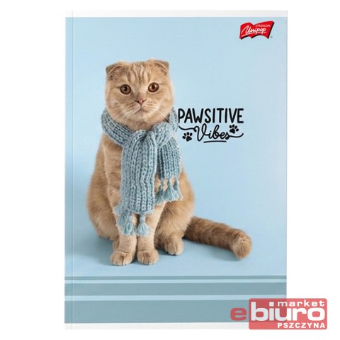 ZESZYT A5 32K KRATKA LAMIN PAWSITIVE VIBES UNIPAP