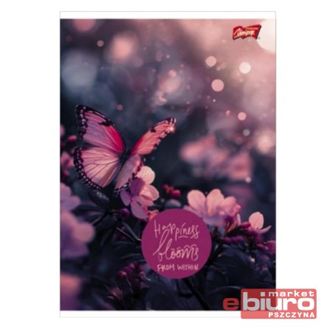 ZESZYT A5 96K KRATKA LAMIN BUTTERFLY MEADOW UNIPAP