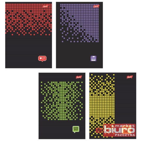 ZESZYT A5 96K KRATKA LAMIN PIXEL PULSE UNIPAP