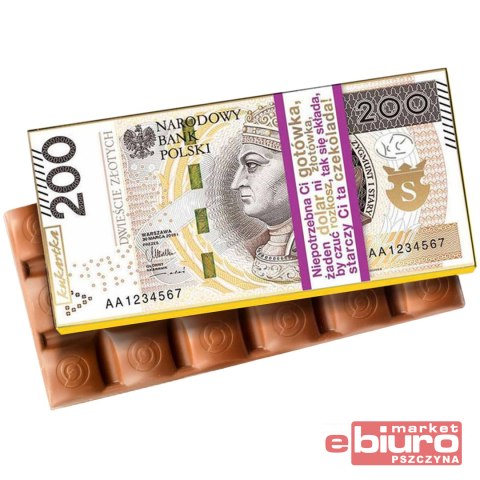 CZEKOLADA PREZENTOWA 200 ZŁOTYCH KUKARTKA