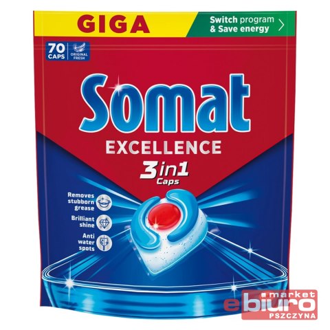 KAPSUŁKI DO ZMYWARKI SOMAT 3W1 LEMON, 70SZT
